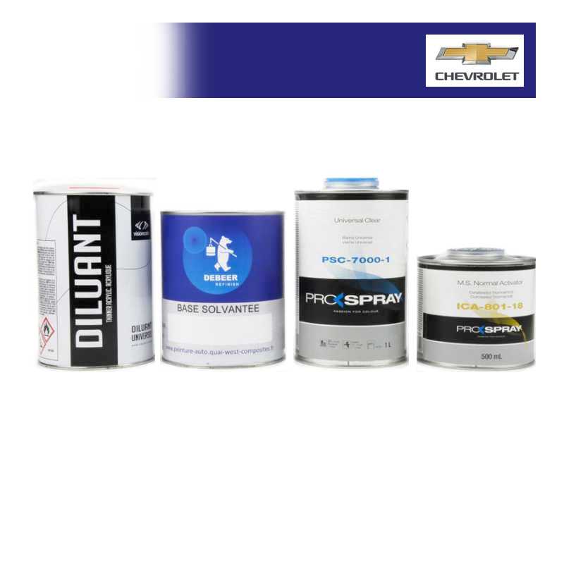 Kit Peinture Chevrolet bi-couches solvantée +  Kit Vernis