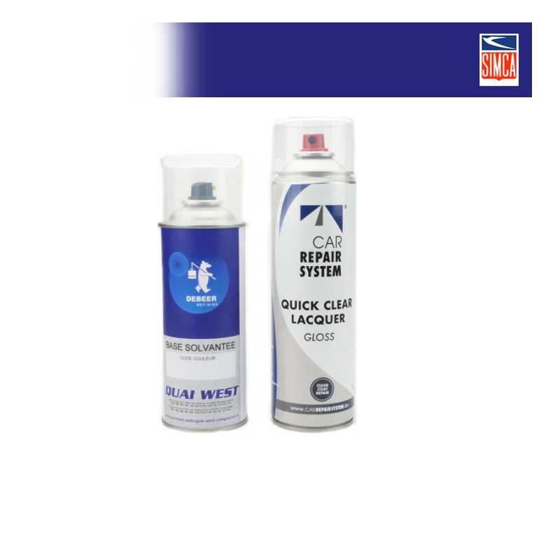Kit Aérosol Peinture Simca bi-couches solvantée avec vernis