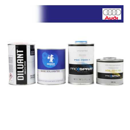 Kit Peinture Audi bi-couches solvantée +  Kit Vernis
