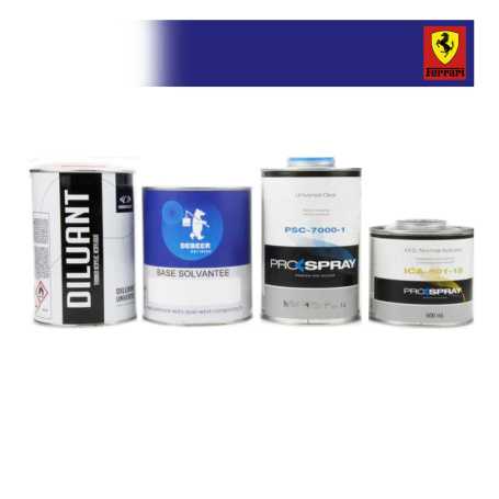 Kit Peinture Ferrari bi-couches solvantée +  Kit Vernis