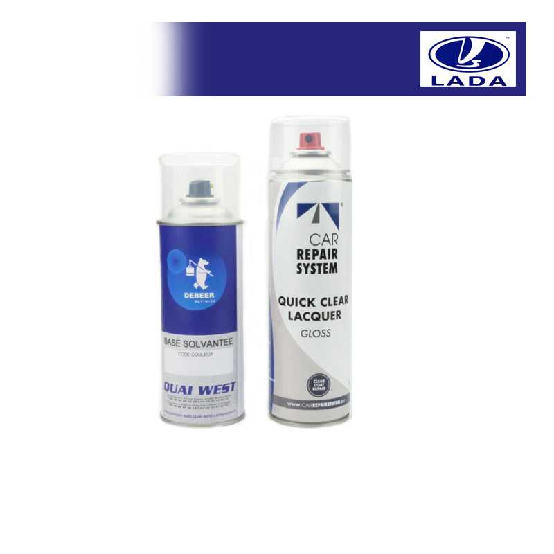 Kit Aérosol Peinture Lada bi-couches solvantée avec vernis