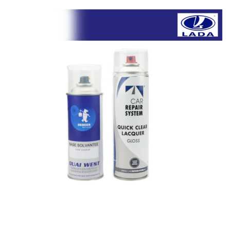 Kit Aérosol Peinture Lada bi-couches solvantée avec vernis