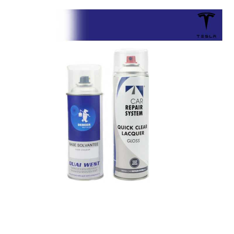 Kit Aérosol Peinture Tesla bi-couches solvantée avec vernis
