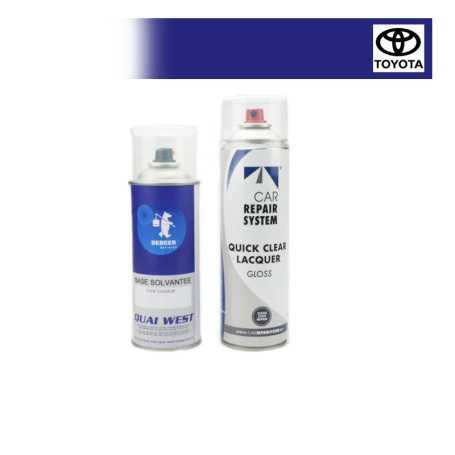 Kit Aérosol Peinture Toyota bi-couches solvantée avec vernis