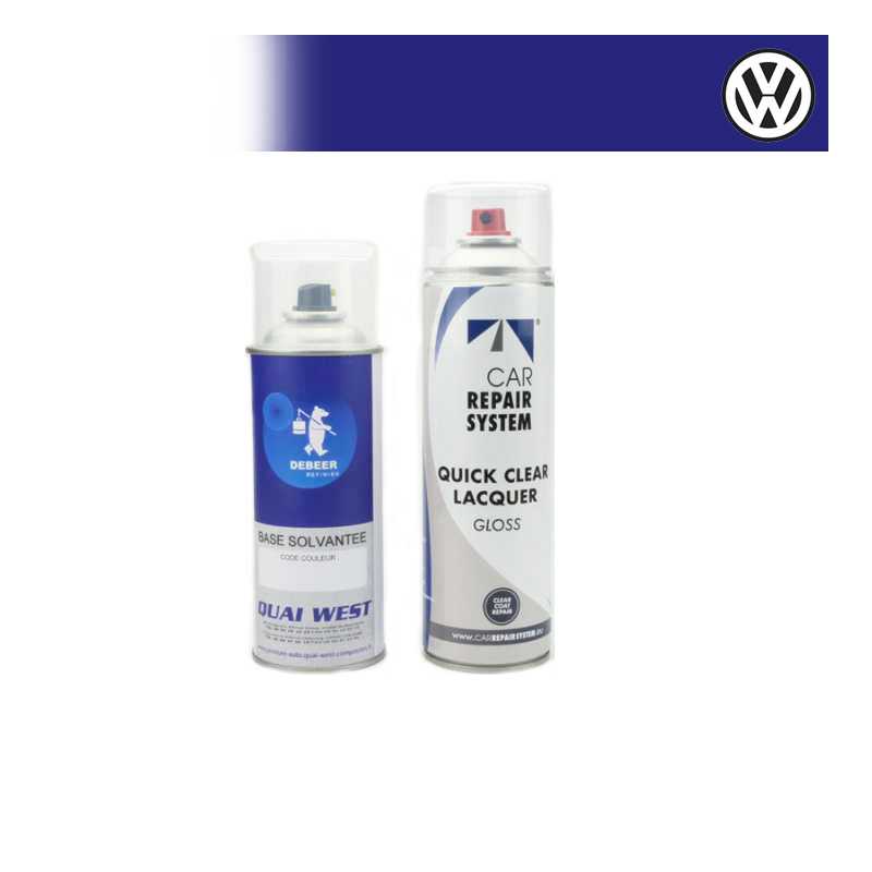 Kit Aérosol Peinture Volkswagen bi-couches solvantée avec vernis