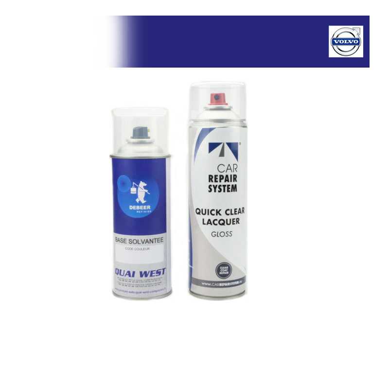 Kit Aérosol Peinture Volvo bi-couches solvantée avec vernis