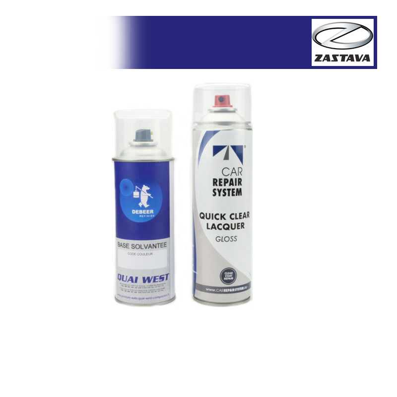 Kit Aérosol Peinture Zastava bi-couches solvantée avec vernis